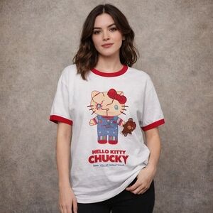 Hello Kitty x Chucky New Unisex Horror Tee Size Large